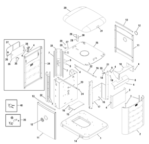 Enclosure Group Diagram and Parts List for 040324-00  Briggs and Stratton Generator